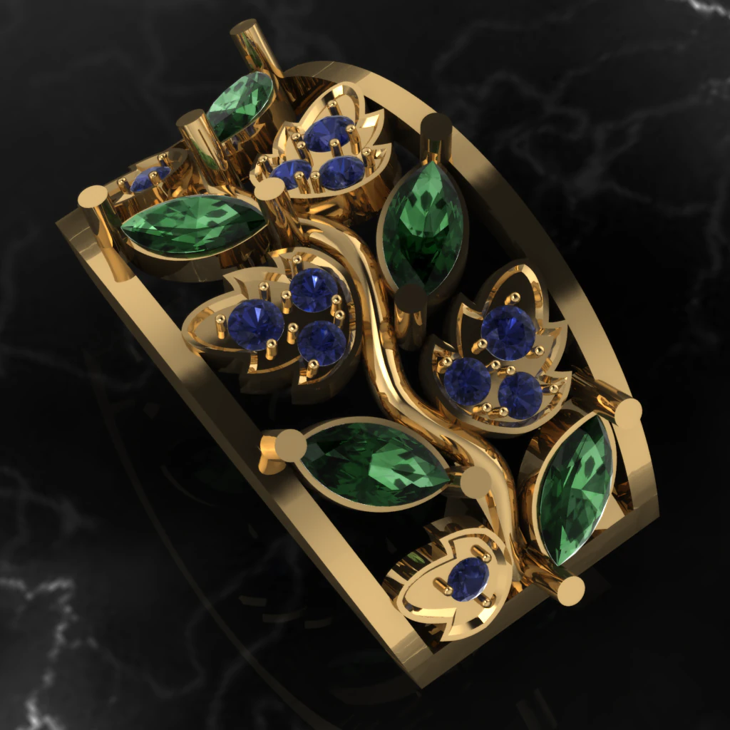 grapes earring part of garniture 3D Model .c4d .max .obj .3ds .fbx .stl .blend
