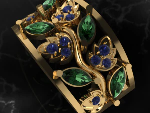 grapes earring part of garniture 3D Model