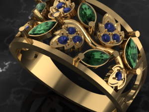 grapes ring part of garniture Model 3D