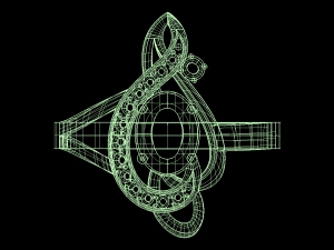 musicalnote ring part of garniture 3D Модель