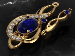 musicalnote earring part of garniture 3D Model