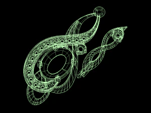 musicalnote earring part of garniture 3D Model