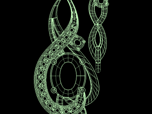 musicalnote earring part of garniture 3Dモデル