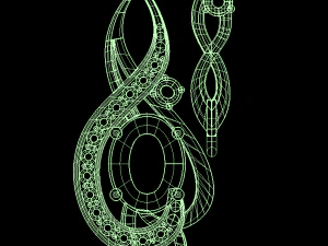 musicalnote earring part of garniture 3D Model