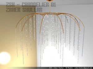 シャンデリア01 3Dモデル