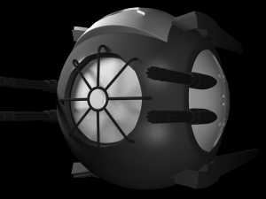 android battle space ship small Modello 3D