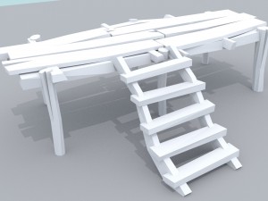 wooden docks pack 3D Model