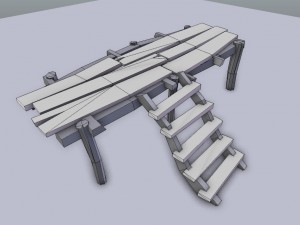 wooden docks pack 3D Model