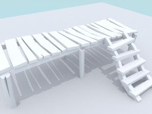 wooden docks pack 3D Model