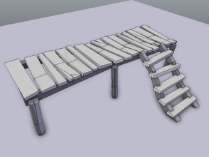 wooden docks pack 3D Model
