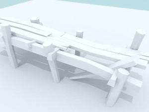 wooden docks pack 3D Model