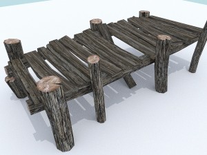 wooden docks pack 3D Model