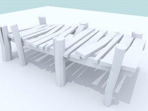 wooden docks pack 3D Model