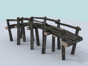 wooden bridges pack 3D Model