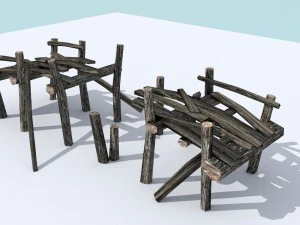 wooden bridges pack 3D Model