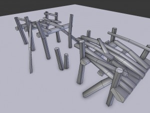 wooden bridges pack 3D Модель