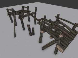 wooden bridges pack 3D Model