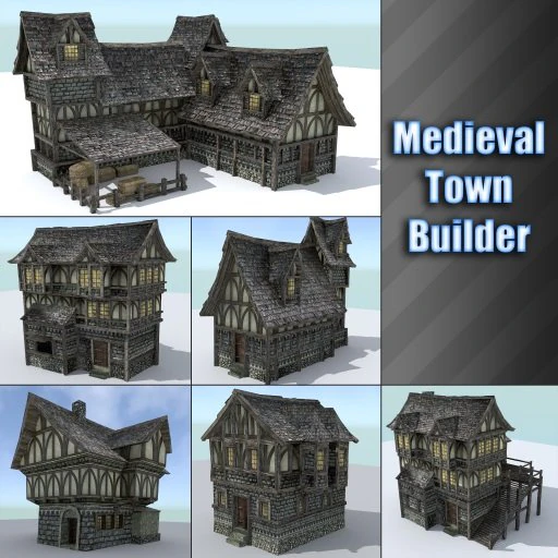 construtor de cidade medieval Modelo 3D .c4d .max .obj .3ds .fbx .stl .blend 