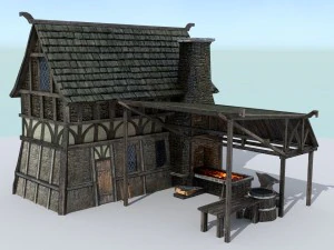 medieval village blacksmith 3D Model