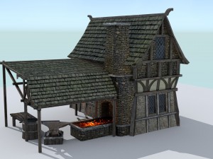 medieval village blacksmith 3D Model