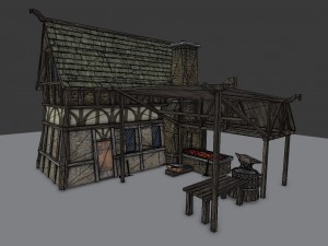 medieval village blacksmith 3D Model