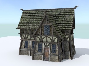 medieval village house 1 3D मॉडल