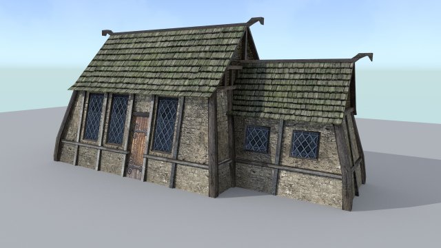 medieval village house 2 Model 3D .c4d .max .obj .3ds .fbx .stl .blend 