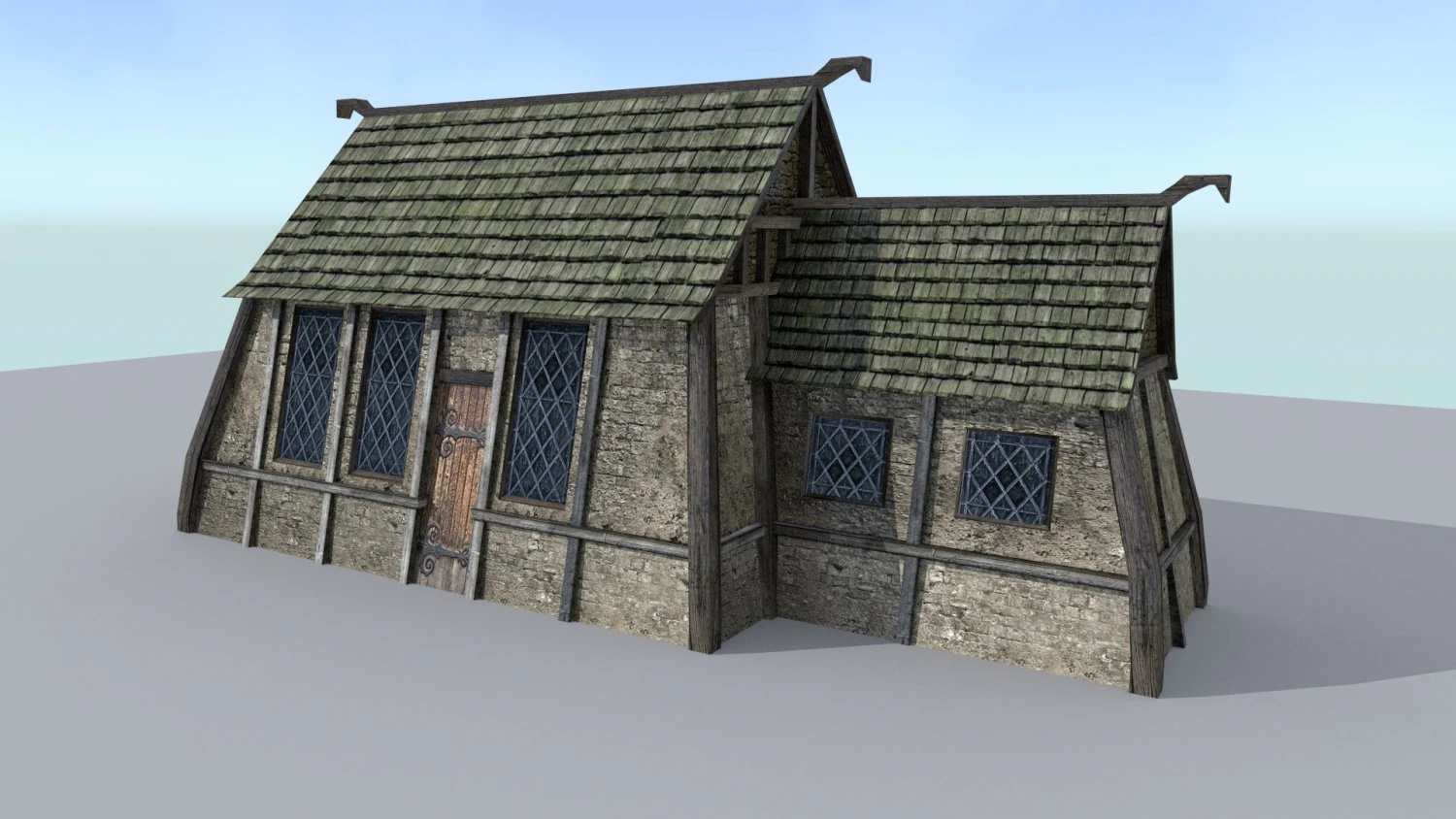 medieval village house 2 3D Model .c4d .max .obj .3ds .fbx .stl .blend