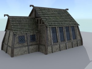 medieval village house 2 Model 3D