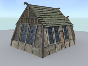 medieval village house 2 Model 3D