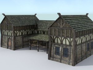 medieval village stable 3D Model