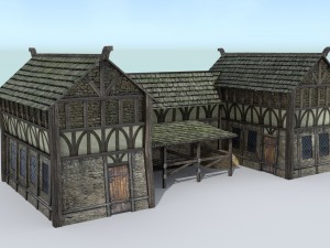 medieval village stable Model 3D