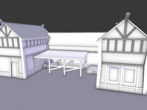 medieval village stable Model 3D