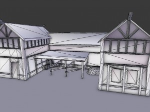 medieval village stable Model 3D