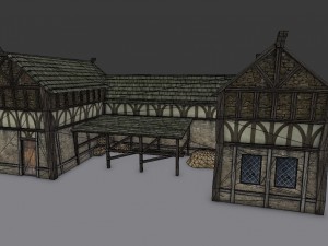 medieval village stable Model 3D