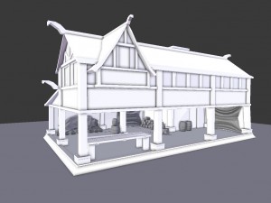medieval village woodcutter 3D Model