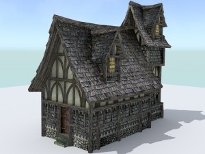 medieval town house 2 Model 3D