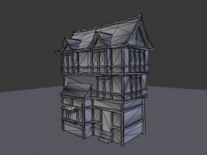 medieval town house 3 3D Model