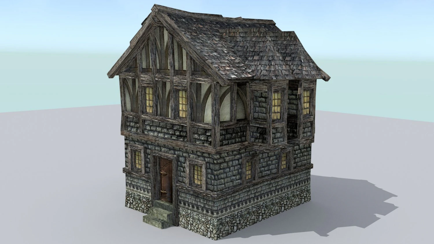 medieval town house 4 3D Model .c4d .max .obj .3ds .fbx .stl .blend 