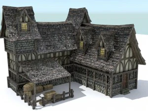 medieval town house 5 3D Model