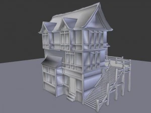 medieval town house 6 3D Model
