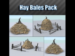 hay bales pack Modelo 3D