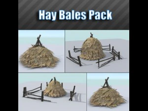 건초 더미 팩 3D 모델