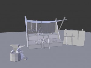 medieval stall Modello 3D
