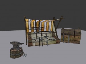 medieval stall Modello 3D