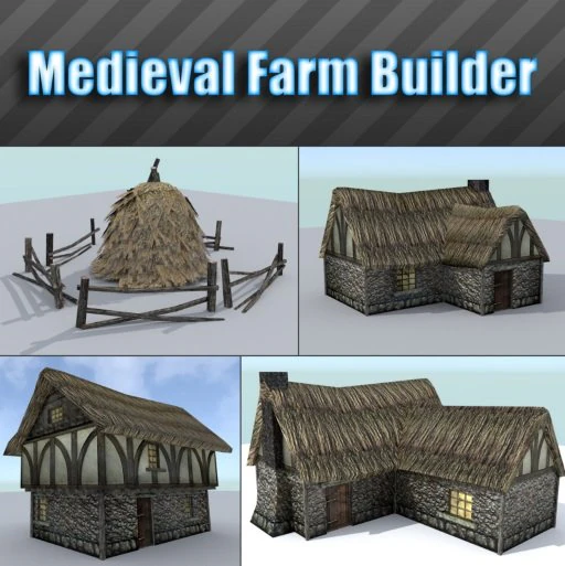 constructeur de ferme m&eacute;di&eacute;vale Modèle 3D .c4d .max .obj .3ds .fbx .stl .blend 