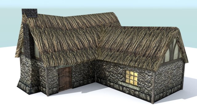 medieval farm house 3 3D Модель .c4d .max .obj .3ds .fbx .stl .blend 