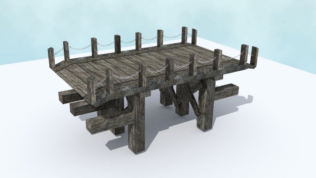 old wooden bridge Modelo 3D .c4d .max .obj .3ds .fbx .stl .blend 