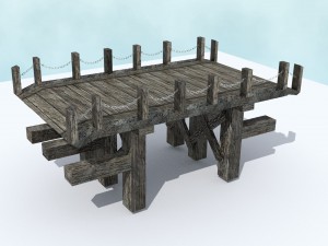 old wooden bridge 3Dモデル