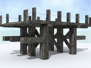 old wooden bridge Modelo 3D